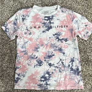 Tommy Hilfiger Pink and Blue Short Sleeve Tee
